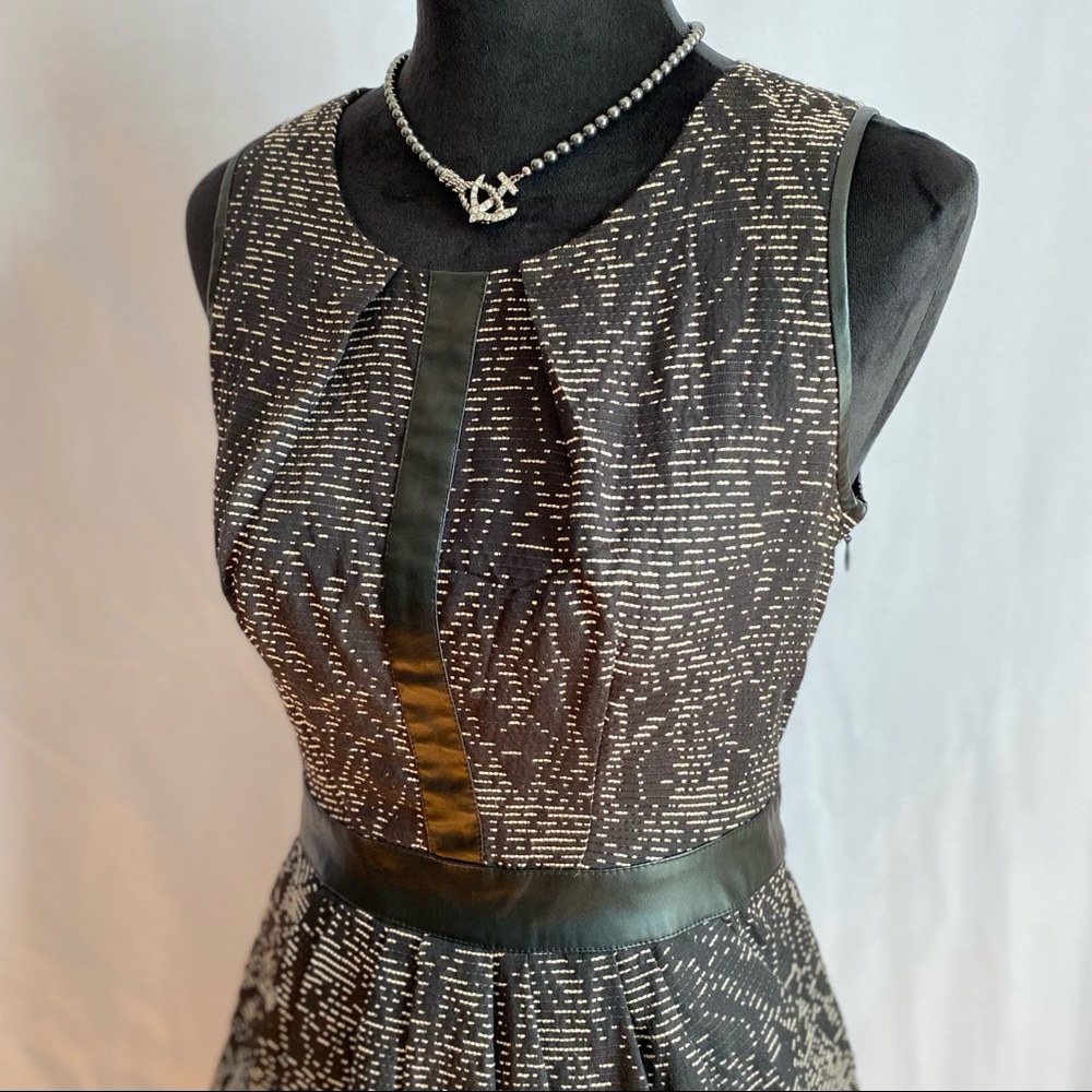 NWT Cynthia Steffe Black Dress Faux Leather Accent